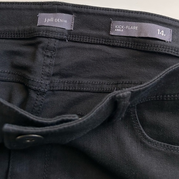 J Jill Denim Kick Flare Raw Edge Ankle Jeans Size 14 Petite - Picture 7 of 8